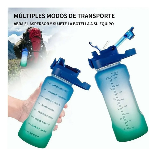 2200ml Botellas De Agua Deporte Por Mayor Con Escala Tempora