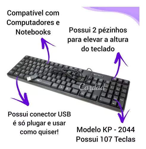 Teclado Para Notebook E Pc Usb Digitar Rápido E Sem Barulho