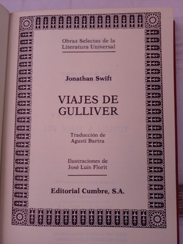 Viajes De Gulliver Jonathan Swift (Usado)