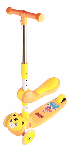 Scooter De 3 Ruedas Plegable Altura Ajustable Luces De Rueda