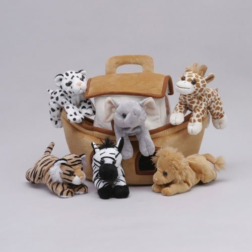 Peluche Noahs Arca Con Animales Seis 6 Peluches Leon Zebra T