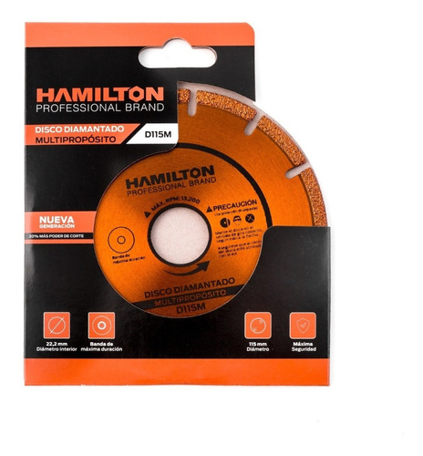 Disco Diamantado Multipropósito 115mm Hamilton D115m