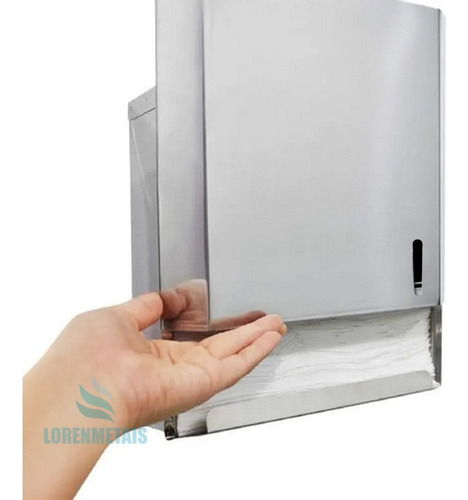 Toalheiro Inox Dispenser Papel Toalha Papeleira Loren Metais
