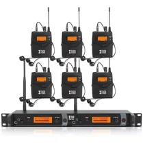 Comprar Xtuga Micrófono Inalámbrico Monitoreo 6 Monitoreo 2 Canales Color EM1200 6 Bodypack