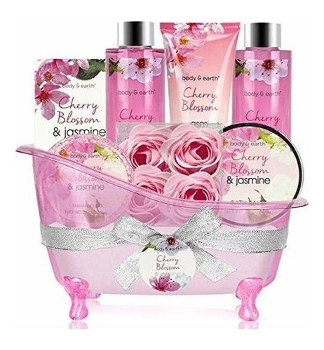 Set De Bano Para Mujer Body Y Earth 8 Pcs Canasta De Regalo