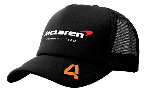 Gorra Trucker Estampada F1 2023 Mc Laren - Norris 4 Negro Unico Estampado Frente