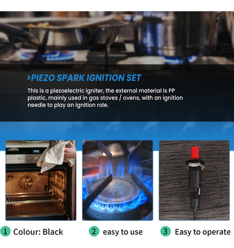 Kit De Encendido Piezoeléctrico Con Cable, Botón Pulsador De