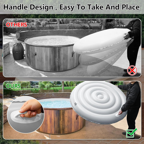 Cubierta Inflable Bañera De Hidromasaje De 5.4 Pies As...