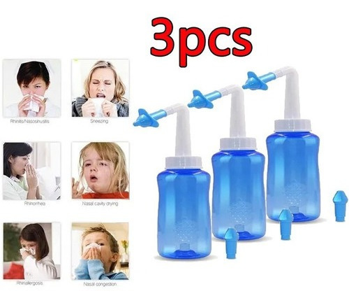 Limpiador Nasal Para Adultos Y Niños De 300 Ml, 3 Unidades