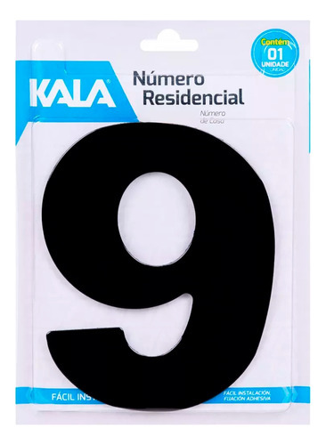 Número Residencial Preto N9 12,5cm - Kala