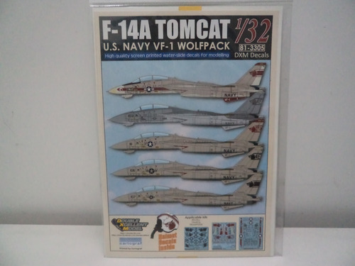 Decal Escala 1/32 F-14 A Tomcat Vf-1 Wolfpack (Usado)