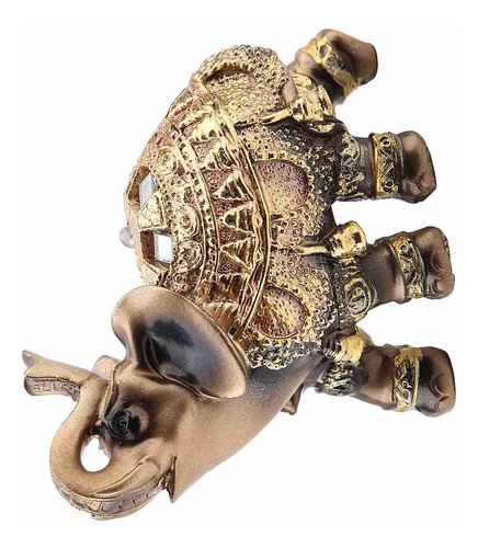 Escultura De Elefante Dorado De Lucky Feng Shui, Riqueza