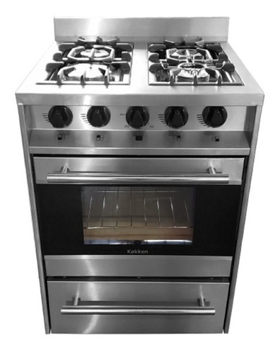 Cocina Kokken Full Inox 55 Industrial Puerta Vidrio