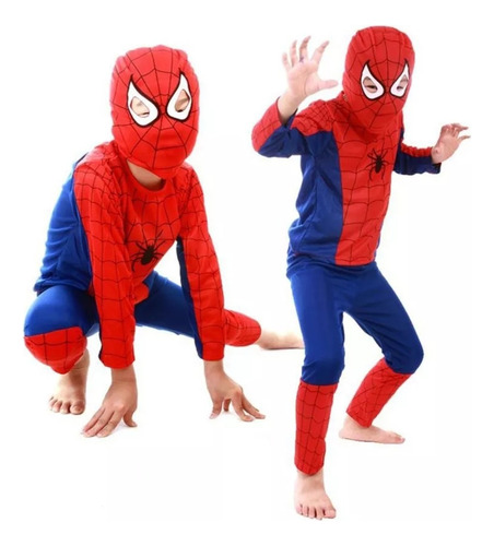 Disfraz Spiderman Para Niños Hombre Araña Con Máscara Guante