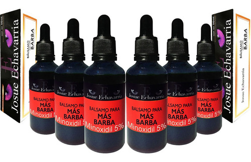 Imagen 1 de 6 de Minoxidil 5% Con Bergamota 6 Bálsamos 300ml 12 Meses