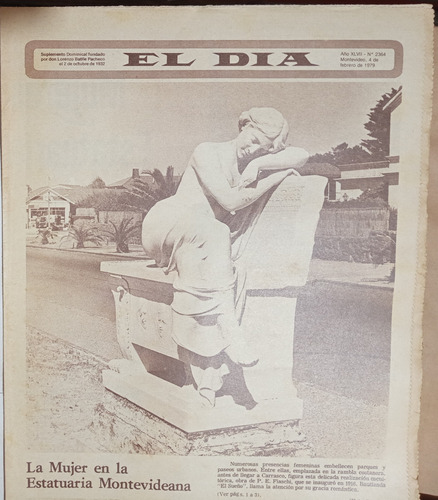 Vintage El Día N° 2364 Mujeres Estatuaria Montevideana 1979