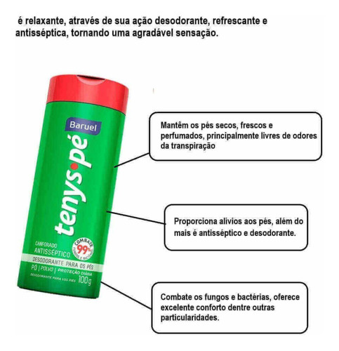 Kit C3 Mix Talco Para Pés 100g Tenys Pé Baruel