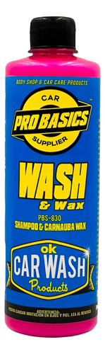 Shampoo Con Cera De Carnauba, Wash & Wax, Probasics, 500 Ml