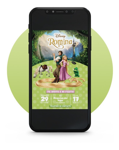 Invitación Digital Cumpleaños Tarjeta Virtual - Rapunzel