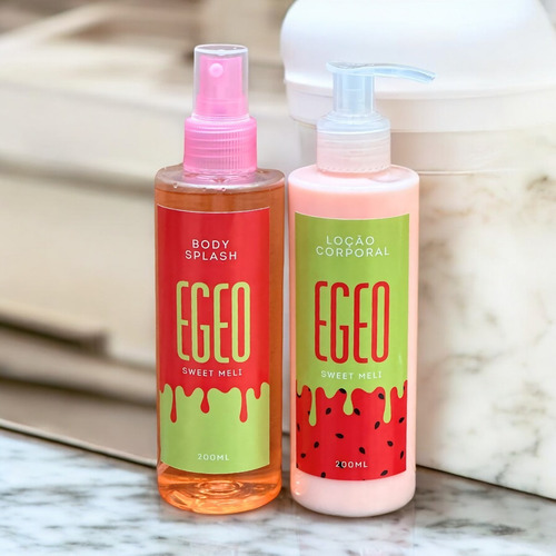 Kit Creme + Body Splash Egeo Sweet Meli Melancia -200ml Cada