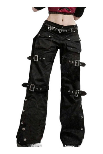 Pantalones Vaqueros Holgados Estilo Punk Gótico Para Mujer