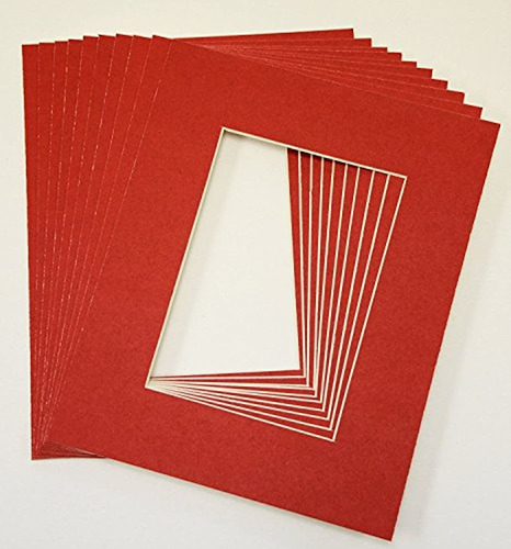 Pack De 10 rojo 11 x 14 esteras De Imagen Matificante Con Bl