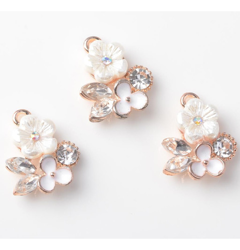 Paquete Botones Esmaltados De Flores De De Imitación