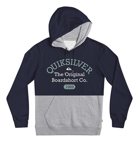 Buzo Canguro Quiksilver Hombre Emboss Azul Cu2242108048