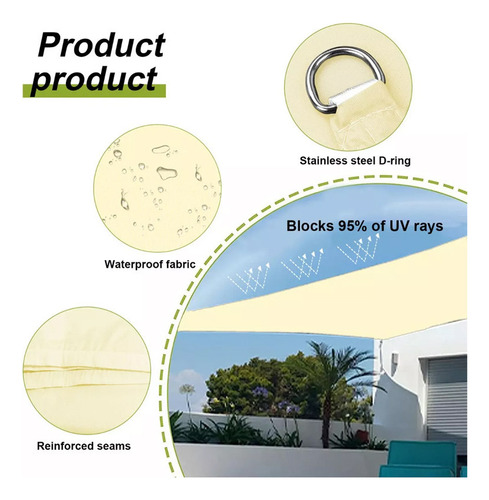 Sa Toldo Uv Portátil Toldo Impermeable Con Protección Uv 3x4
