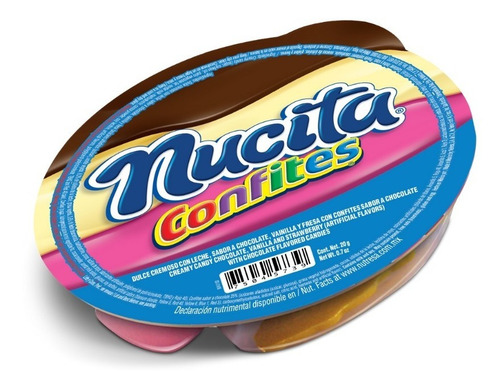 Nucita Confites Dulce Cremoso Chocolate Vainilla Fresa 12 Pz