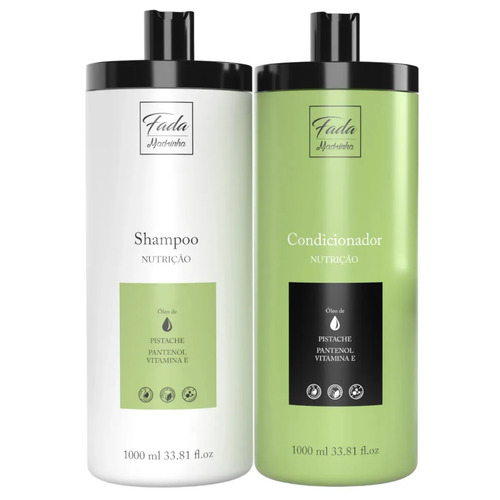 Kit Fada Madrinha Nutrição Óleo Pistache Shampoo Condicionador 1L Brilho Força Hidratação Capilar