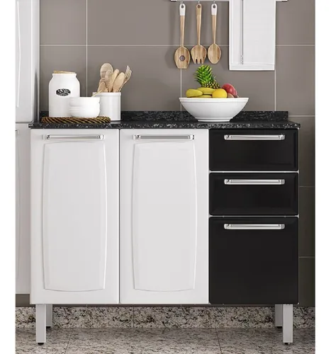 Balcão 105cm 3 Portas 2 Gavetas Com Tampo Luce Ec | Parcelamento sem juros Balcão 105cm 3 Portas 2 Gavetas Com Tampo Luce Ec | Parcelamento sem juros