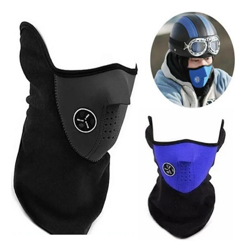 Mascara Bicicleta Moto (azul) Con Cuello Polar Gst