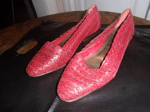 Zapatos Rojos Taco Bajo  De Dama, Talle 40