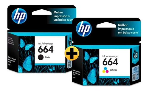 Imagem 3 de 10 de Kit Cartuchos Originais Hp 664 Preto + Color Deskjet 2676
