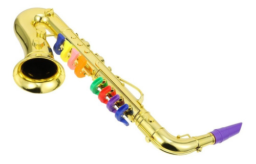 Imagen 2 de 10 de Saxofón Juguete 8 Teclas Musical Simulación Práctica Niños
