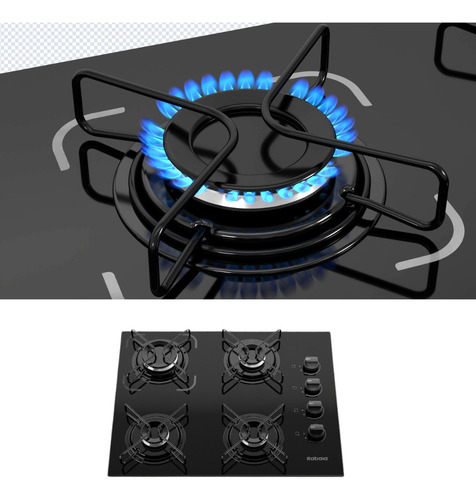 Fogão Cooktop Itatiaia Essencial 4 Bocas À Gás Preto-bivolt
