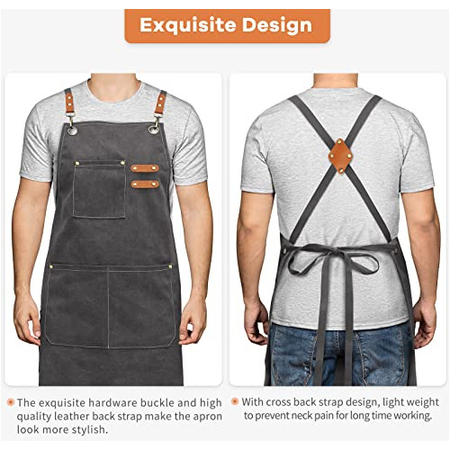 Delantal De Chef Nlus Para Hombre, Delantal De Lona De Algod
