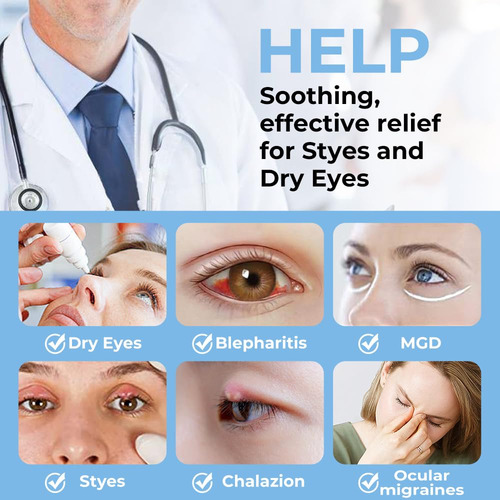 Máscara Ojos Calentada Humedad, Compresa Orzuelo, Migraña La