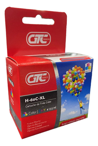 Cartucho De Impresora 60 Xl Color Gtc Compatible Hp 12ml