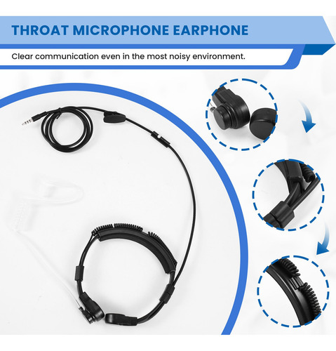 Nuevo Auriculares Con Micrófono Táctico Con Garganta De 3,5