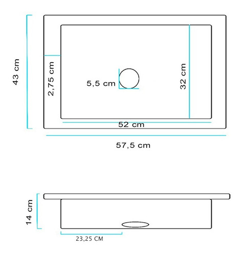 Imagen 2 de 6 de Pileta Bacha Acero Inoxidable Cocina Simple 52 X 32 X 14 Cm
