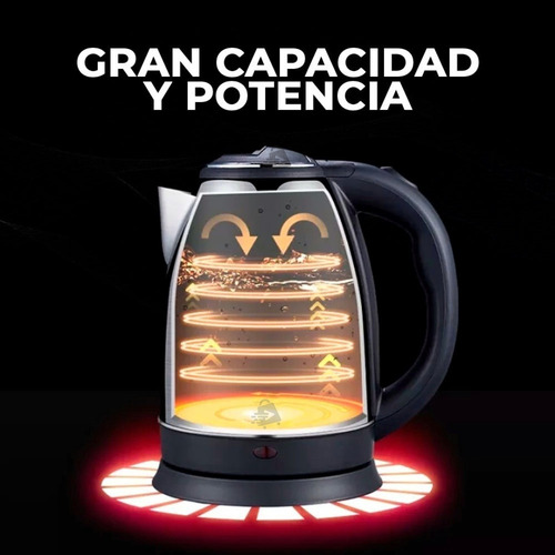 Jarra Hervidora Tetera Cafetera Electrica 2l Acero Inoxidabl Color Plateado