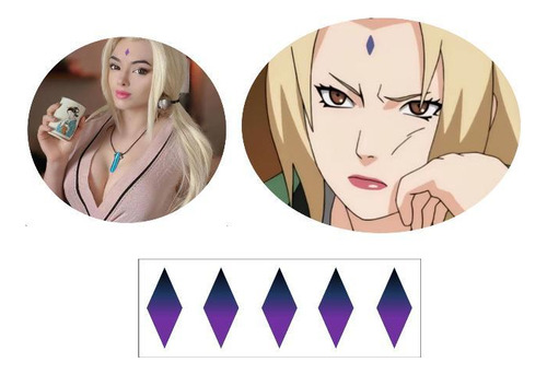 Tatuagem Temporária Tsunade Naruto Cosplay 3x9cm