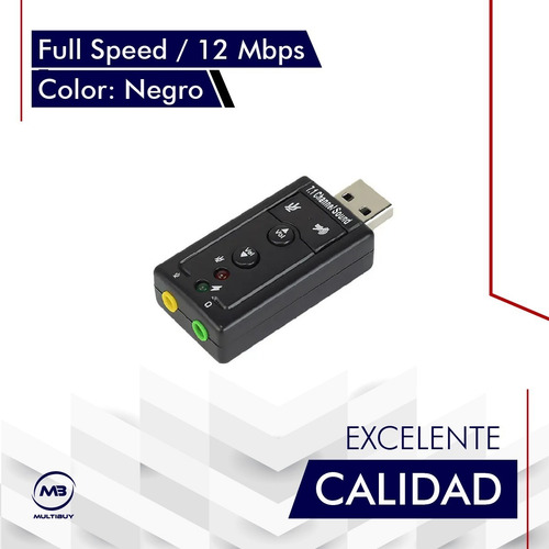 Imagen 8 de 10 de Placa Sonido Usb Audio Externa 7.1 Pc Tarjeta Sonido Con Mic