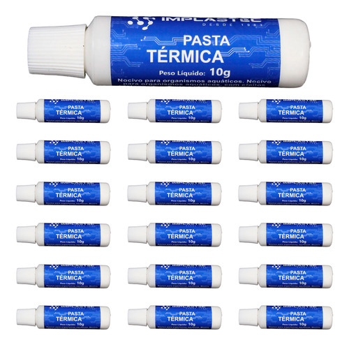 Pasta Térmica 10g Implastec Processador Kit Com 50 Unidades