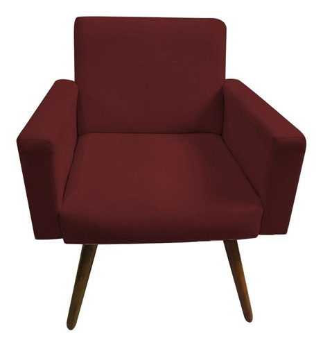 Poltrona Nina Decorativa Triângulo Sala Cor Marsala