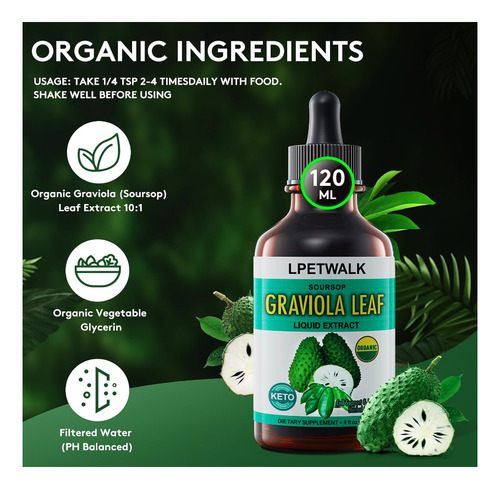 Extracto Hoja Guanabana Inmune Antioxidante 120ml Americano