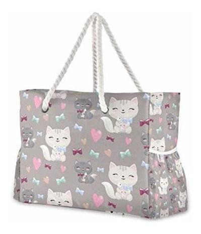 Bolso De Viaje Cute Cats Waterproof Large Tote Bag Shoulde 