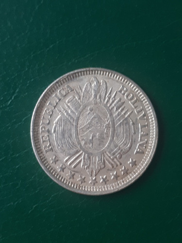 Bolivia 1886 Fe 20 Centavos Plata Sin Circular (Usado)